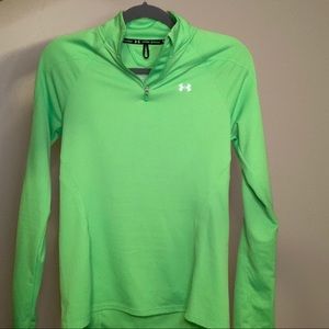 Under-armour green athletic shirt quarter zip